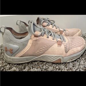 Under Armour Women Size 7.5 UA Tribase Reign 2 Athletic Shoes Pink Gray Train